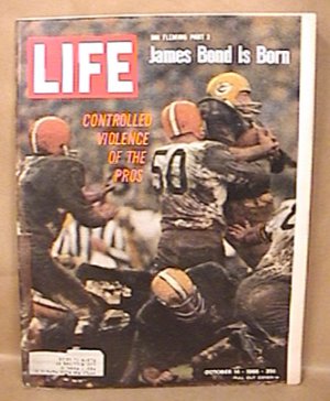 LIFE MAGAZINE GREEN BAY PACKERS CLEVELAND BROWNS FOOTBALL OCT 14 1968 EX NICE