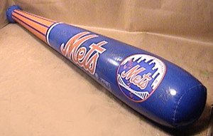 1998 BINGHAMTON METS 40" INFLATABLE BAT SOUVENIR 9 player signatures