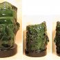 GEORGE WASHINGTON PRESIDENT GLASS CUP PAPER CLIP WEIGHT GREEN COLOR 1960s