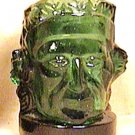 GEORGE WASHINGTON PRESIDENT GLASS CUP PAPER CLIP WEIGHT GREEN COLOR 1960s