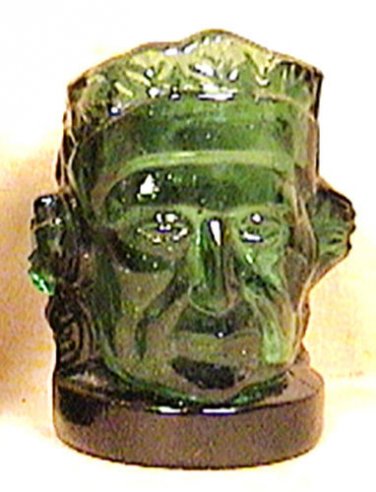 GEORGE WASHINGTON PRESIDENT GLASS CUP PAPER CLIP WEIGHT GREEN COLOR 1960s