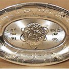 NEW YORK WORLDS FAIR 1964 1965 TRAY DISH SERVING PLATTER PLATE SILVER PLASTIC