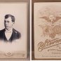 CDV CHICAGO MAN IN SUIT BOW TIE FLOWER STEVENS ART STUDIO PORTRAIT PHOTO 1880s