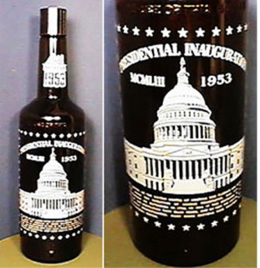1953 DWIGHT EISENHOWER INAUGURAL MR BOSTON LIQUOR BOTTLE NICE