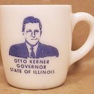 OTTO KERNER COFFEE MUG  MILK GLASS GOVERNOR STATE OF ILLINOIS 1961 1968