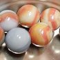 7 MARBLES PELTIER LIGHT BLUE RED BROWN RAINBO SWIRL 1950s AKRO CORKSCREW