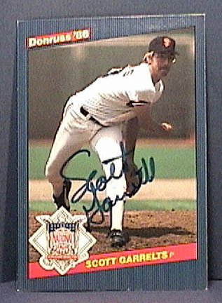 SCOTT GARRELTS SIGNED 1986 DONRUSS ACTION ALL STARS AUTOGRAPH BASEBALL CARD