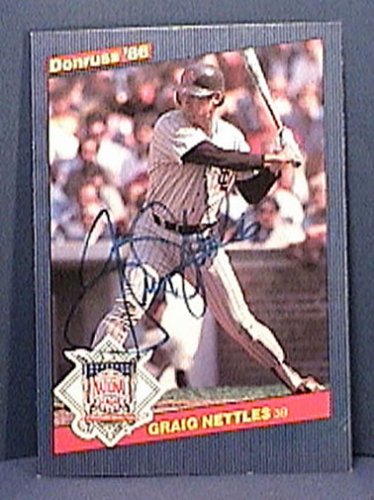 GRAIG NETTLES SIGNED 1986 DONRUSS ACTION ALL STARS AUTOGRAPH BASEBALL CARD