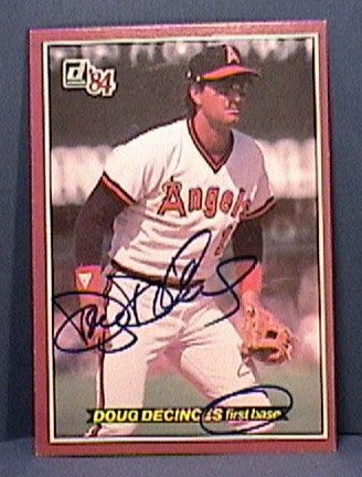DOUG DECINCES SIGNED 1984 DONRUSS ACTION ALL STARS AUTOGRAPH BASEBALL CARD