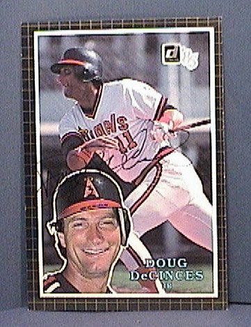 DOUG DECINCES SIGNED 1985 DONRUSS ACTION ALL STARS AUTOGRAPH BASEBALL CARD