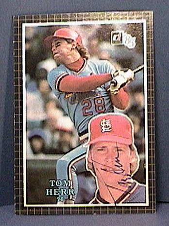 TOM HERR SIGNED 1985 DONRUSS ACTION ALL STARS AUTOGRAPH BASEBALL CARD