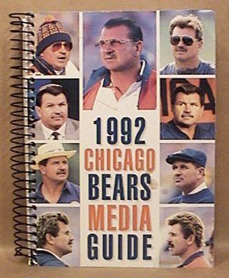 1992 CHICAGO BEARS FOOTBALL MEDIA GUIDE DITKA DENT SINGLETARY BUTLER