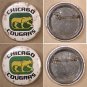 2 CHICAGO COUGARS PINS HOCKEY WHA LOGO BUTTON 1970s