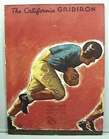 1937 FOOTBALL GAME PROGRAM UNIVERSITY CALIFORNIA vs ST MARYS SEPT 25 NICE