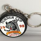 CHICAGO WOLVES TURNER CUP CHAMPIONS 1998 SOUVENIR MINI HOCKEY PUCK KEYCHAIN RING