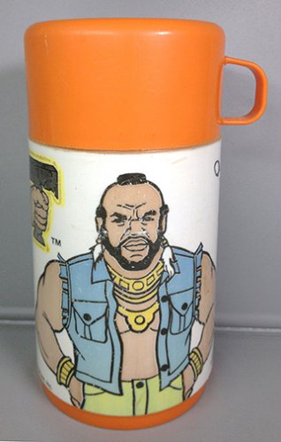 MR T VINYL THERMOS 1983 CARTOON ALADDIN
