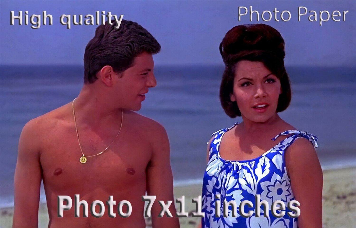 Annette Funicello Frankie Avalon Bikini Beach Photo 11x7 Inches 15 