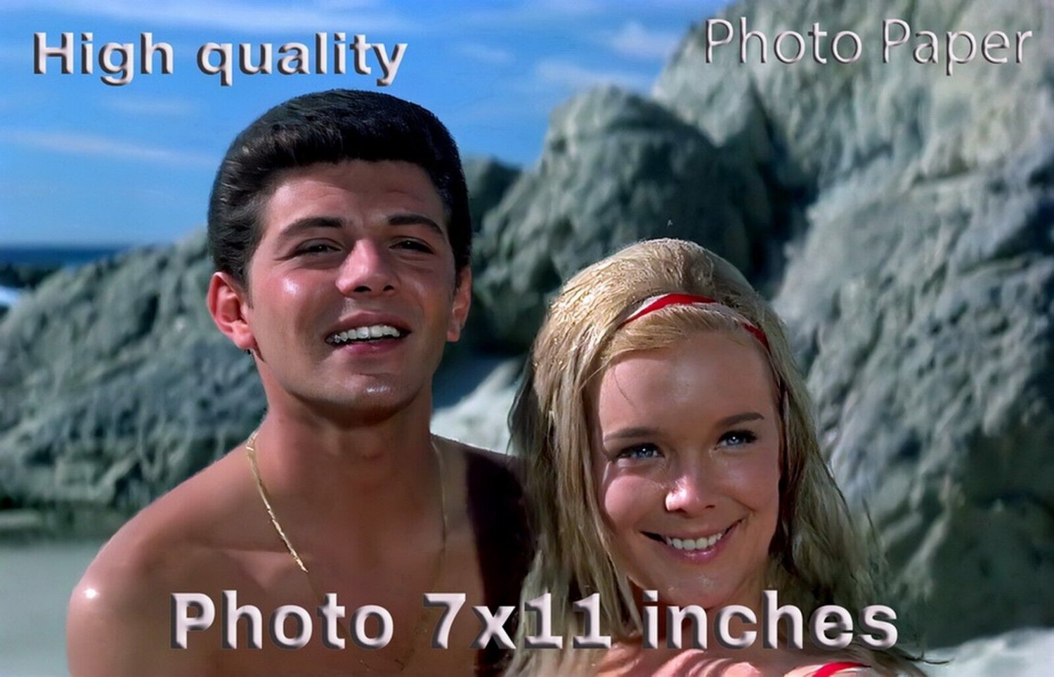 Frankie Avalon Linda Evans Beach Blanket Bingo PHOTO 11x7 inches 03