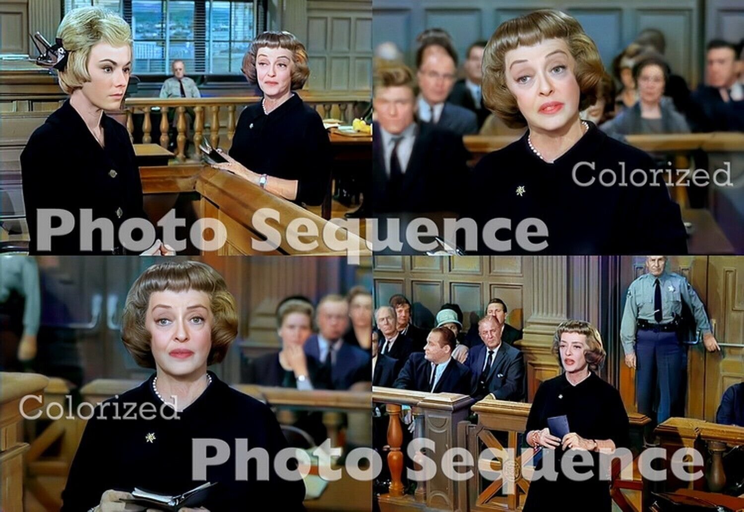 Perry Mason Bette Davis Peggy Ann Garner PHOTO Sequence COLORIZED #01