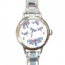New round Italian Charm Watch Dragonflys