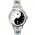 New round Italian Charm Watch Ying Yang