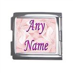 New 18mm Mega Italian Charm Any Name Peach Flower