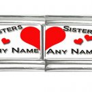 New 9mm photo Italian Charm 2 Set -- Sisters Any Names