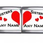New 18mm Mega photo Italian Charm 2 Set -- Sisters Any Names