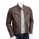 Men Brown Real Leather Jacket