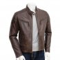 Men Brown Real Leather Jacket