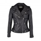 Womens Black Leather Motorcycle Jacket