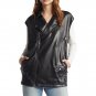 Plus Size Women's Black Leather Riding Vest