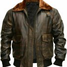 Men's Premium Real Leather Vintage G-1 US Naval Flight Jacket