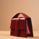 Handcrafted Red Leather Structured Mini Bag