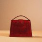 Handcrafted Red Leather Structured Mini Bag