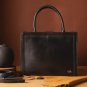 Orange Leather Tote Bag | Minimalist Women's Handbag | Structured Genuine Leather Purse