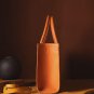 Orange Leather Tote Bag | Minimalist Women's Handbag | Structured Genuine Leather Purse