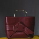 Leather Bow Mini Handbag - Elegant Women Bow Tote - Small Evening Bag - Statement Fashion Purse