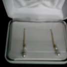 10K Gold & Pearl Dangle Earrings NEW