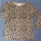Bob Mackie Metallic Animal Print Long Sleeve Top Size Small