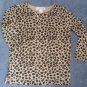 Bob Mackie Metallic Animal Print Long Sleeve Top Size Small