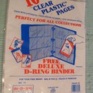 New Pkg 10 Plastic Pages Sports Card Holders for 3 ring binder