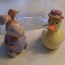 NEW Spring Easter Salt & Pepper Ceramic Bunny & Duck Set NIB