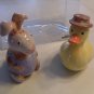 NEW Spring Easter Salt & Pepper Ceramic Bunny & Duck Set NIB