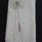 NEW White Fingertip Towel Initial 'N' in Pewter NWT