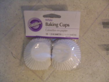 NEW Wilton White Mini Baking Cups 100 count 1.25"