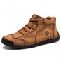Leather boots vintage hand-stitched leather shoes