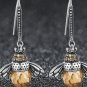 New Cute Little Bee Ladies Sterling Silver Earrings Zircon Crystal