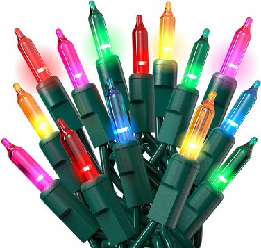 100-Count Multi Color Christmas Lights Outdoor Indoor Colored Twinkle Xmas Tree Lights