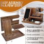 TESLYAR Wood Phone Docking Station Ash Key Holder Wallet Stand Watch Organizer